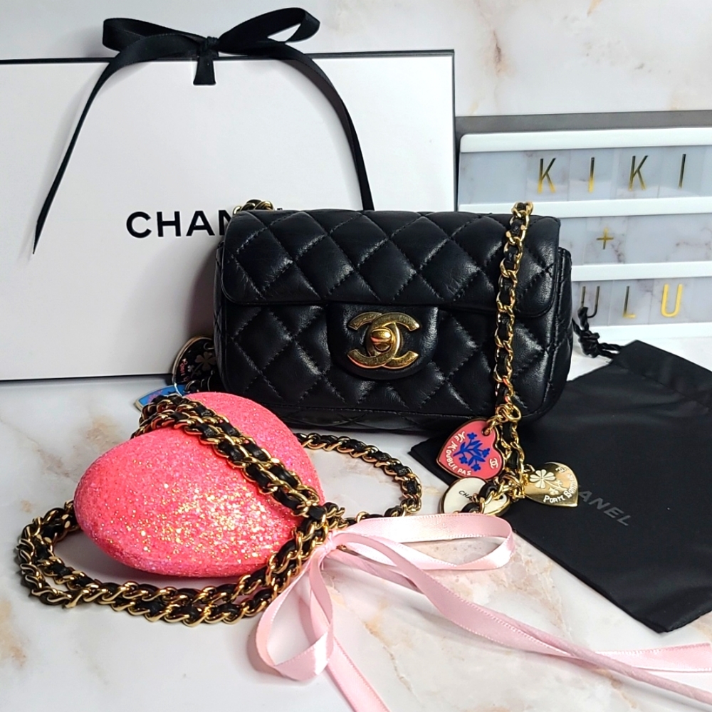 CHANEL Limited Edition Valentine's Day Extra Mini Crossbody with charms